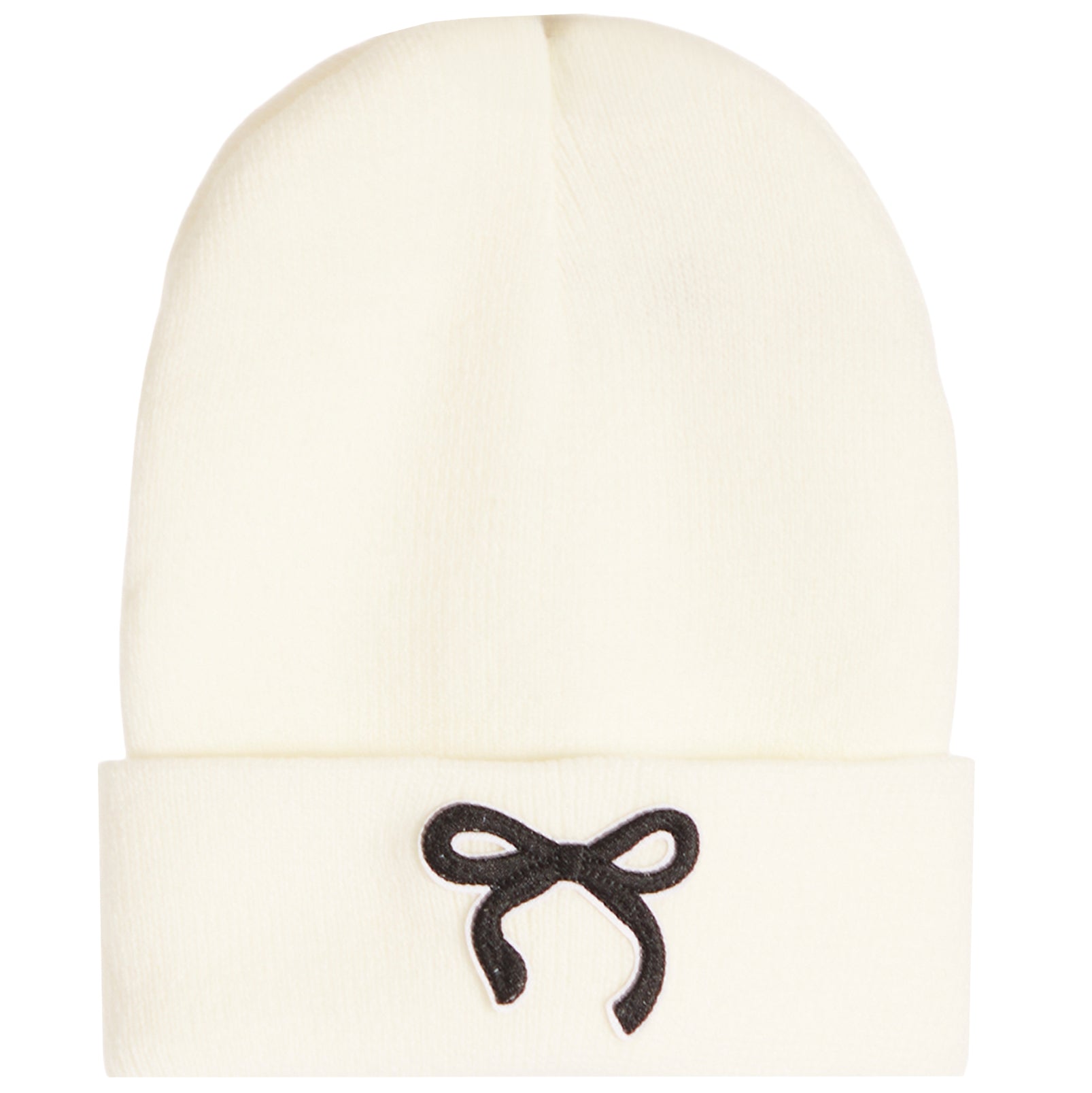 Black Bow Patch Beanie - Denny's