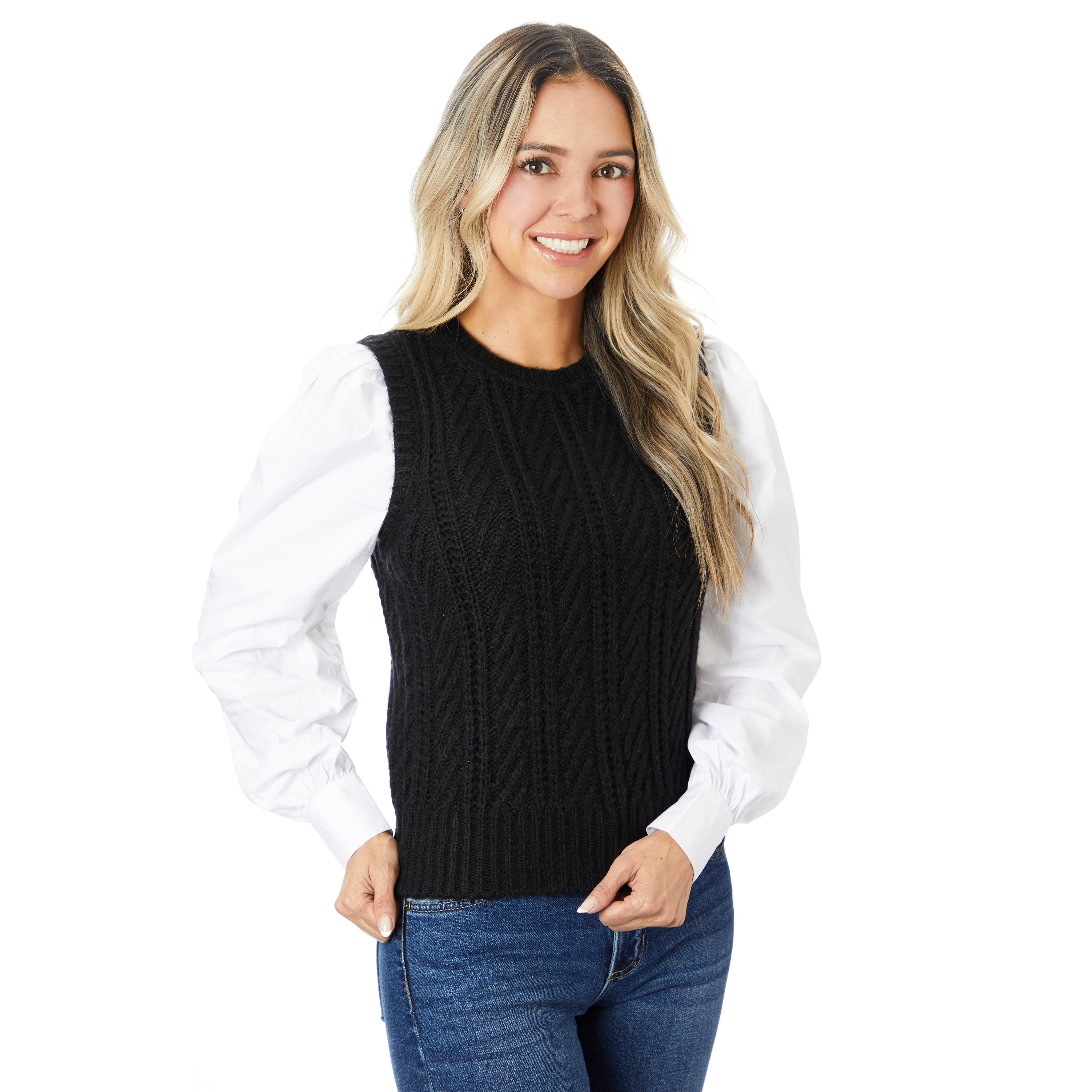 Mix Media Puff Long Sleeve - Denny's