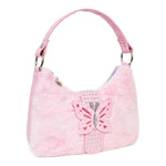 Butterfly Faux Fur Buckle Mini Hobo - Denny's