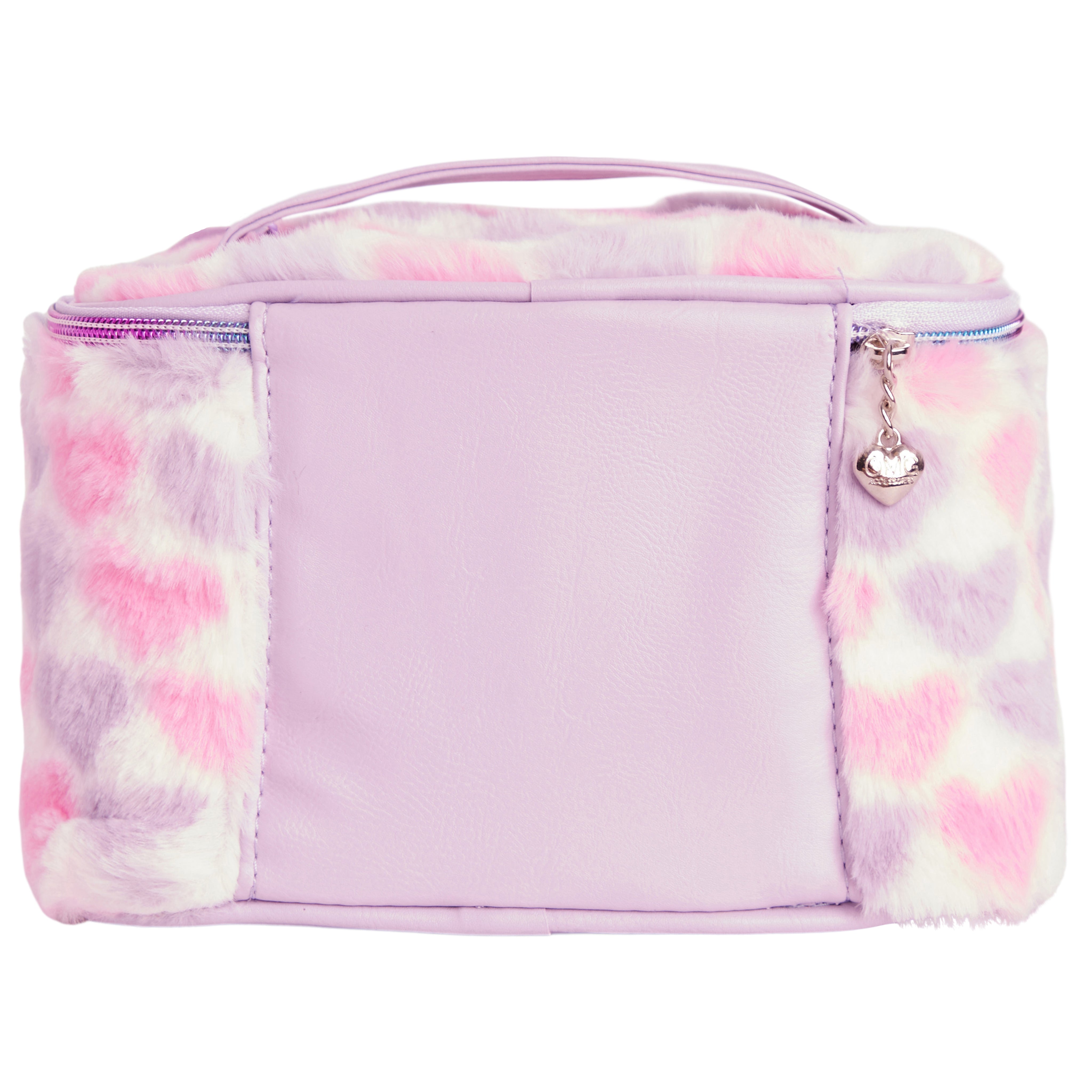 Butterfly Hearts Print Faux Fur Train Case - Denny's