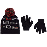 Gamer Pom Cuff Beanie 2pc Glove Set - Denny's