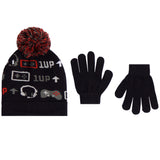 Gamer Pom Cuff Beanie 2pc Glove Set - Denny's
