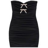 Blake Dress With Silver Bows - Denny's