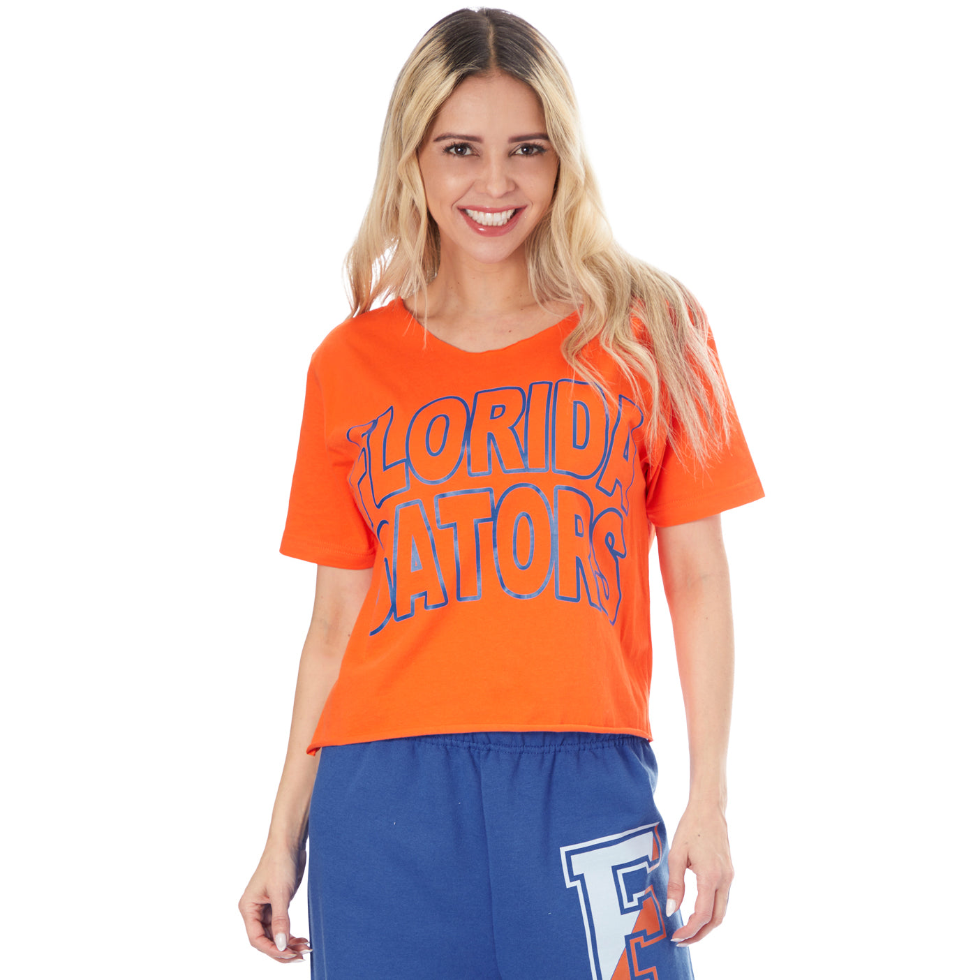 U Of Florida Block Font Off Shoulder Tee - Denny's