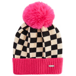 Checker Faux Pom Hat - Denny's
