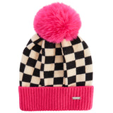 Checker Faux Pom Hat - Denny's