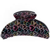 Black Rainbow Open Heart Claw Clip - Denny's