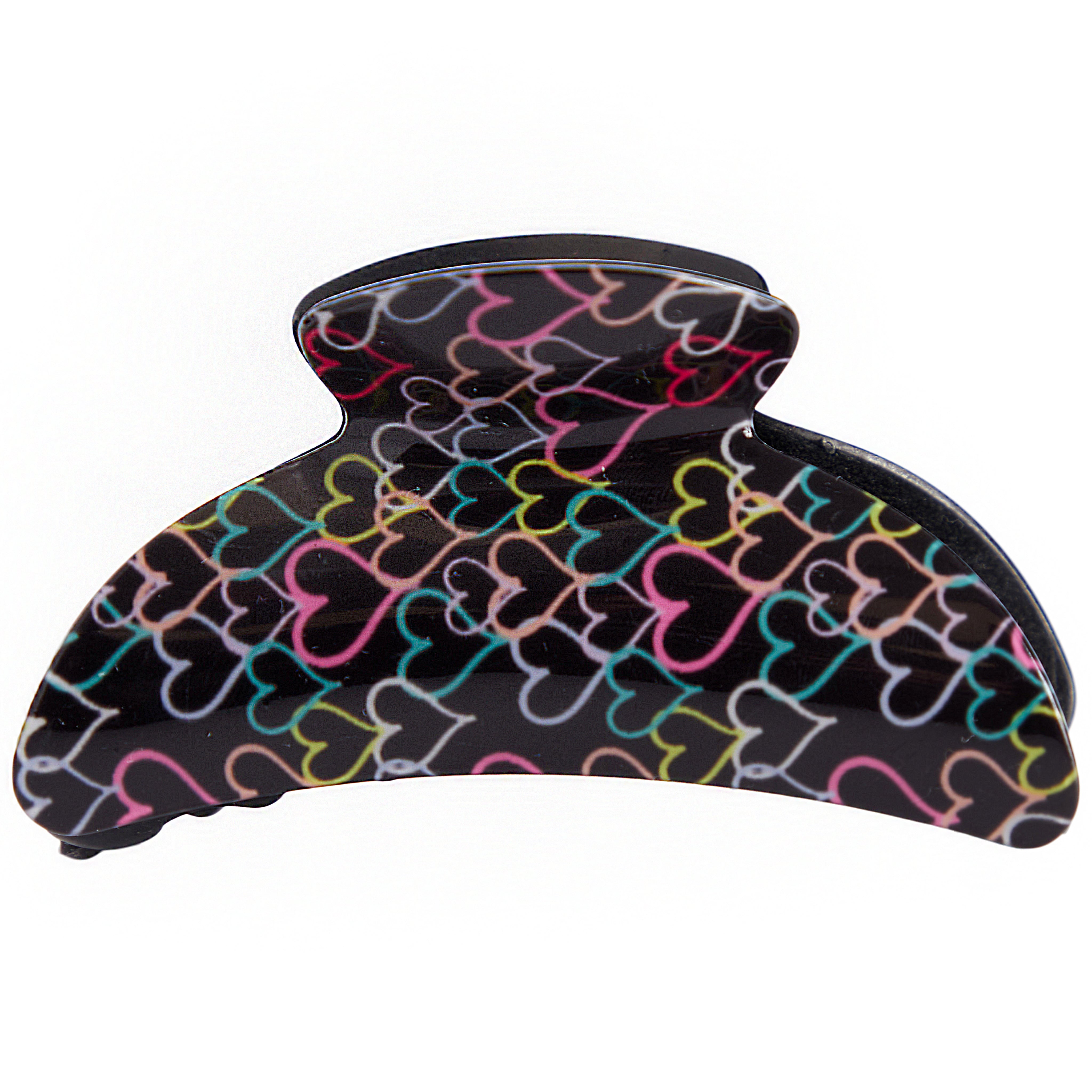 Black Rainbow Open Heart Claw Clip - Denny's