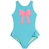 1pc Pink Sequin Bow Bathing Suit