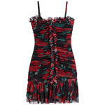 Bobbi Floral Shirred Ruffle Dress - Denny's