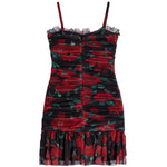 Bobbi Floral Shirred Ruffle Dress - Denny's
