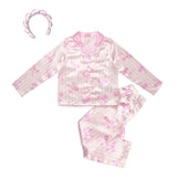 Bow Stripe Satin PJ and Headband Set