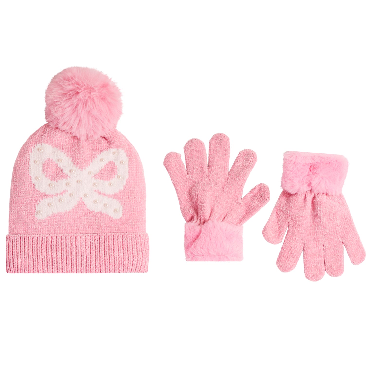 Pearl Bow Hat & Glove Set - Denny's