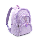 Quilted Ruffle Bow Backpack