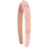 Multi Bow Charm Pearl Thin Headband