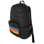 Black Puffer Retro Stripe Backpack - Denny's
