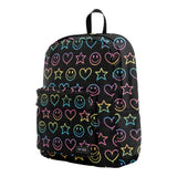 Drip Heart, Star & Smiley Canvas Backpack - Denny's