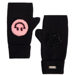 Pink Smiley Patch Fingerless Glove - Denny's