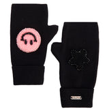 Pink Smiley Patch Fingerless Glove - Denny's