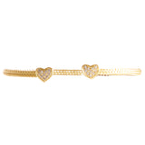 Braided Double Heart Cuff Bracelet - Denny's