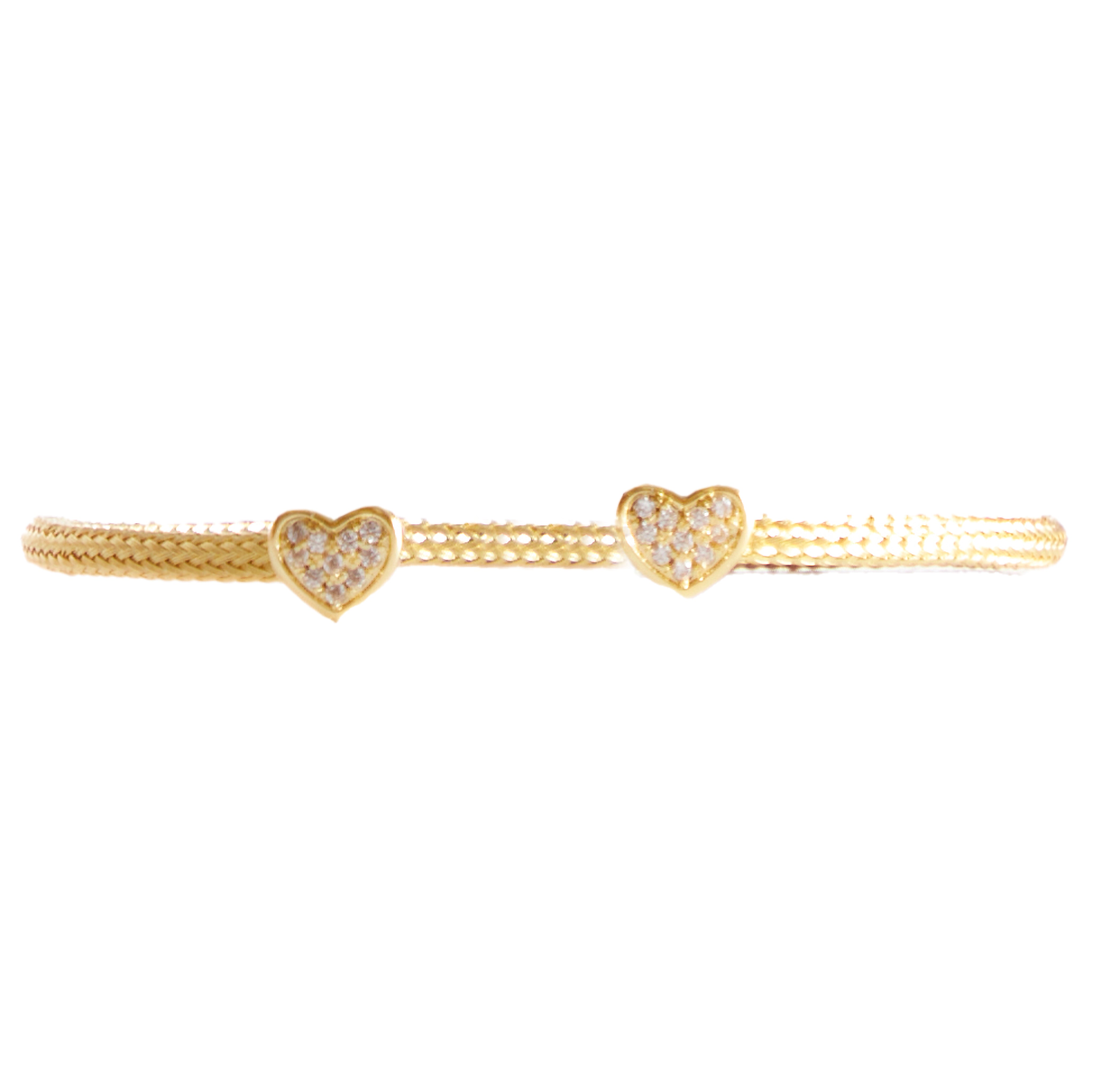 Braided Double Heart Cuff Bracelet - Denny's
