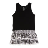 Dress With Black And White Gingham Bottom