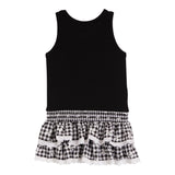 Dress With Black And White Gingham Bottom