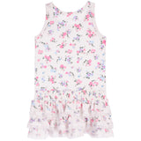 Floral Cheescloth Dress With Lace