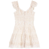 Cream Dress With Stiching