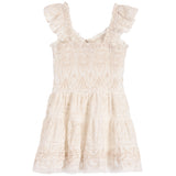Cream Dress With Stiching