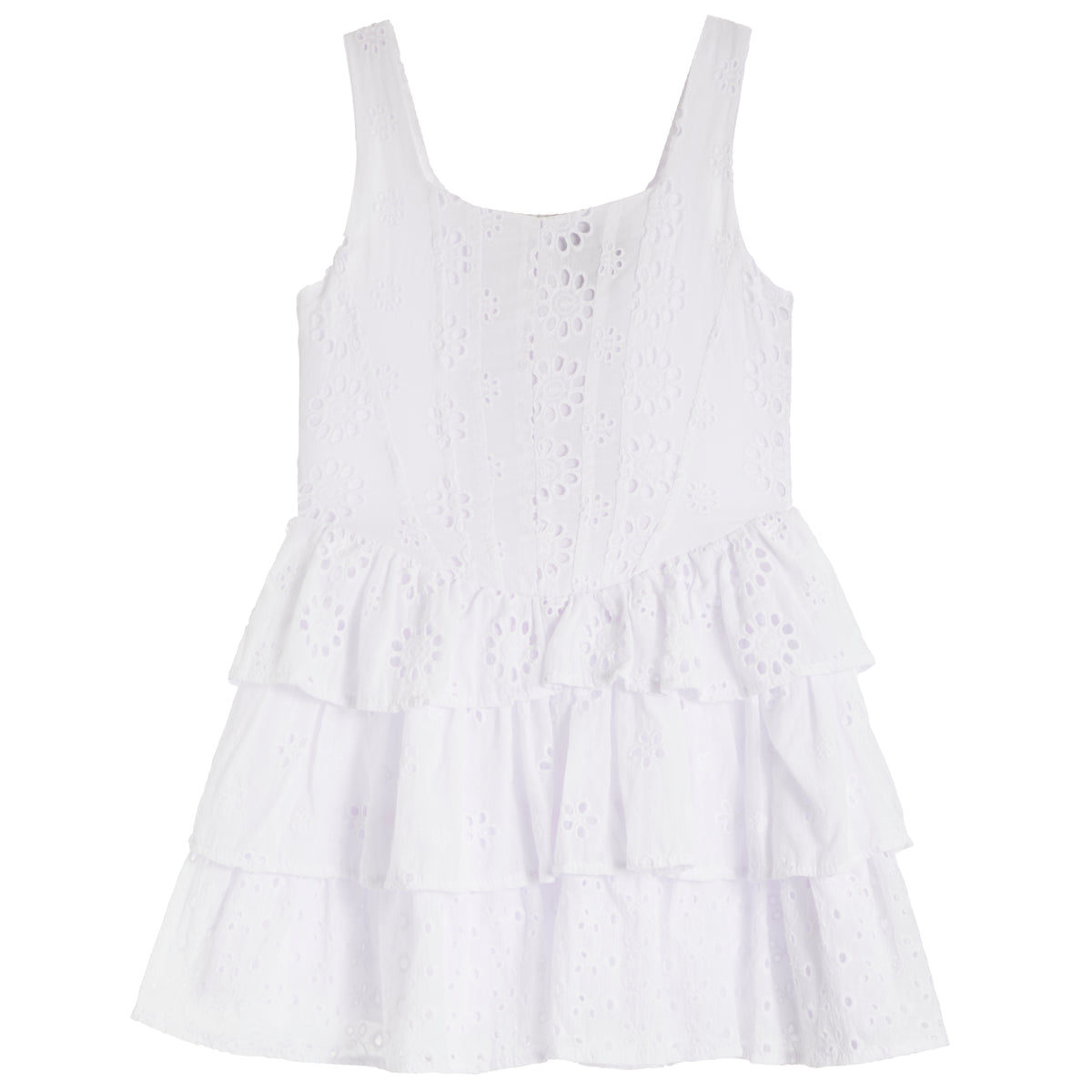 Eyelet Ruffle Bottom Dress | Denny's
