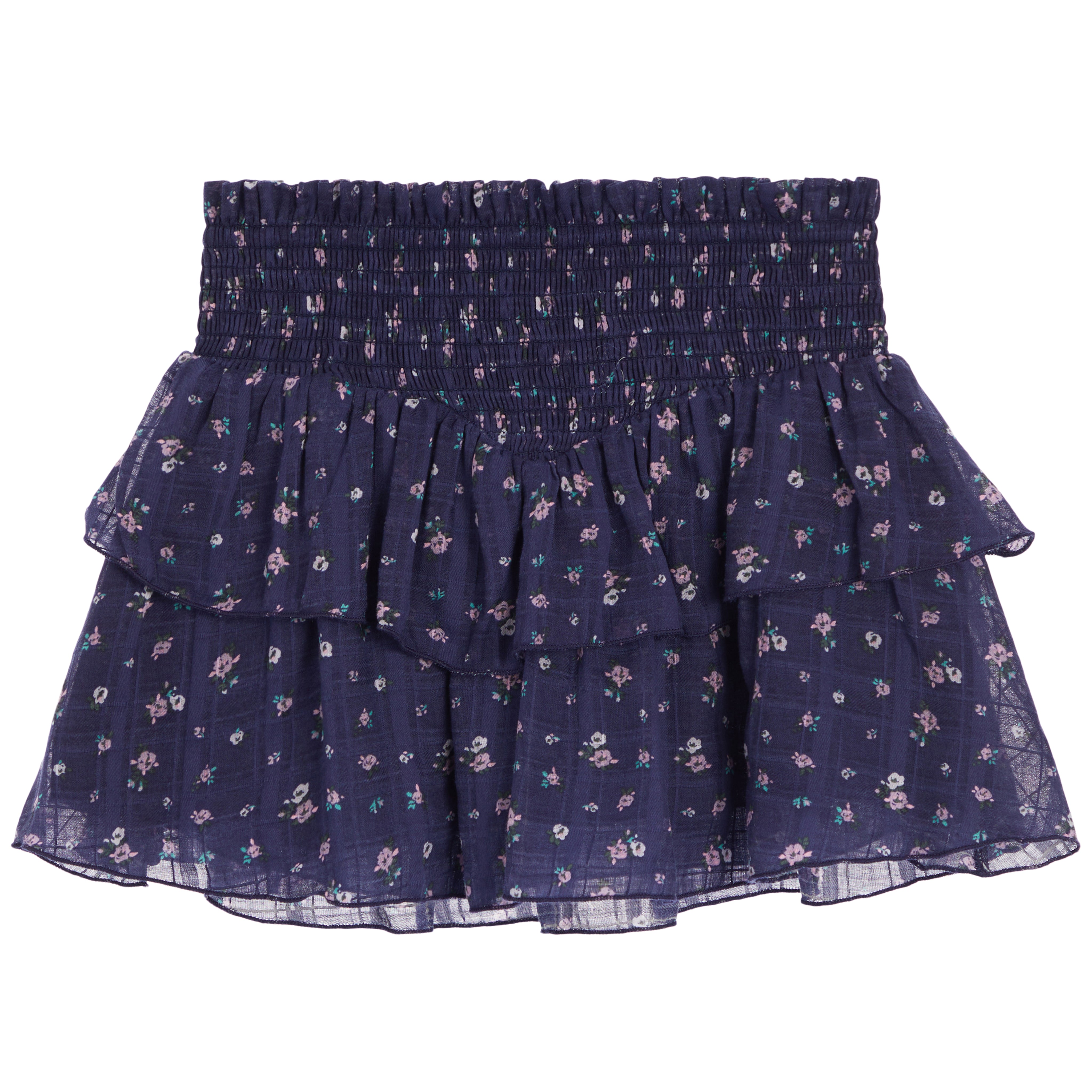 Brooke Blue Floral Smock Skirt - Denny's