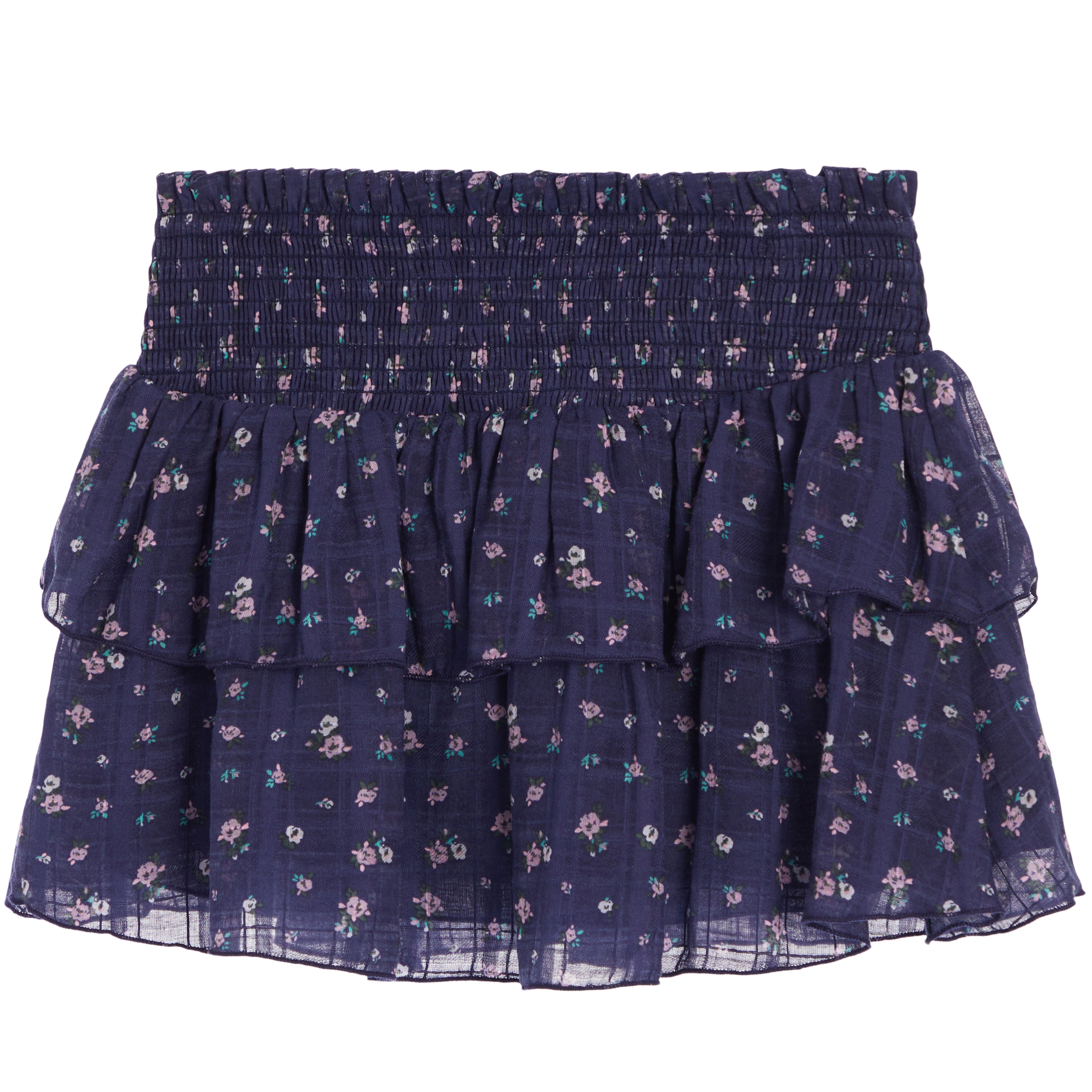 Brooke Blue Floral Smock Skirt - Denny's