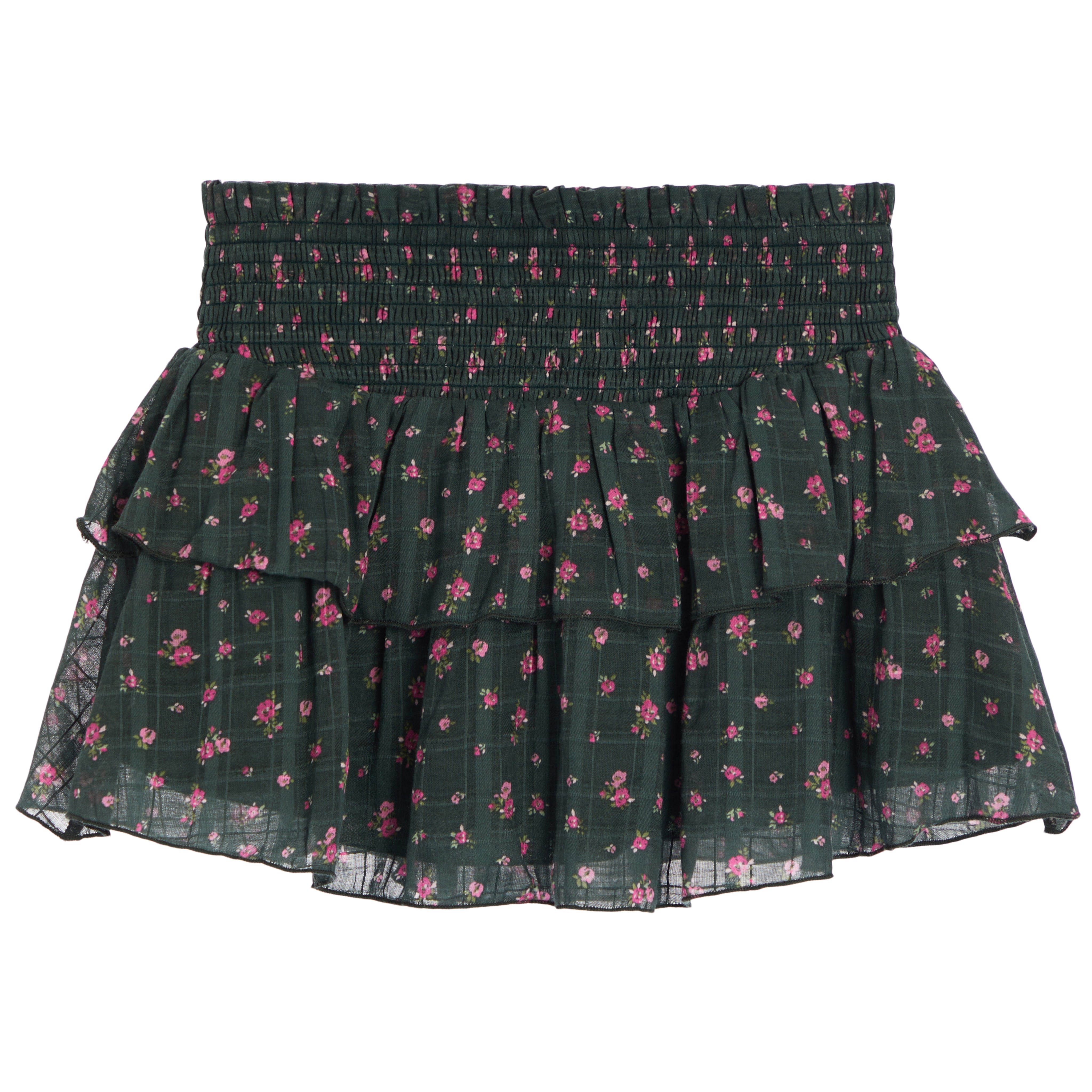 Brooke Floral Pine Smock Skirt - Denny's