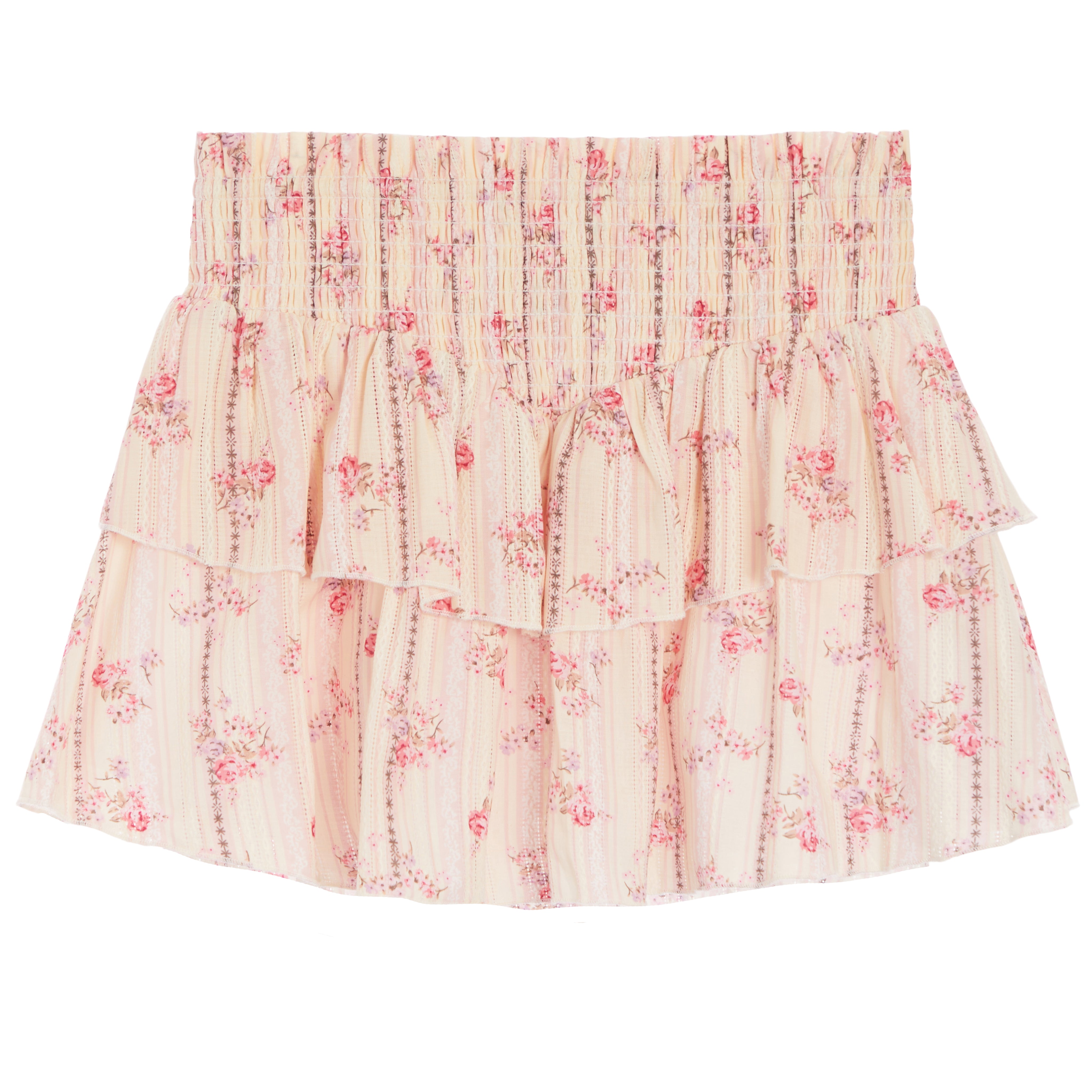 Brooke Floral Stripe Smock Skirt - Denny's