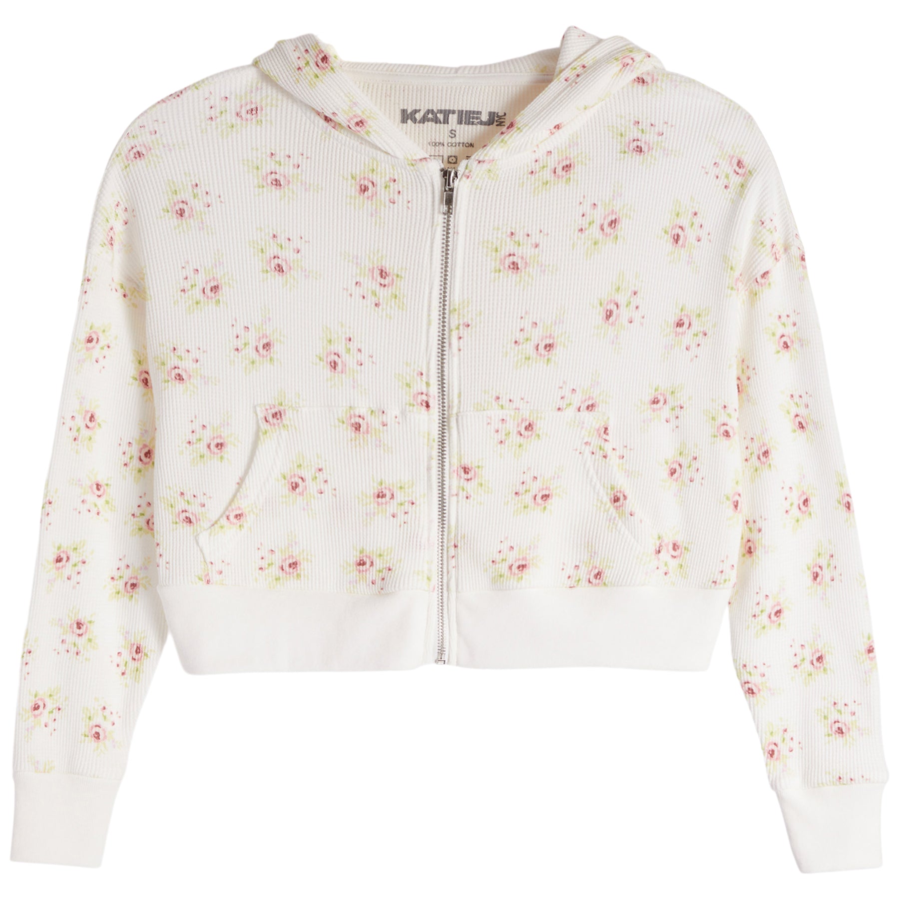 Floral Summer Waffle Zip Hoodie - Denny's