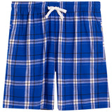 Electric Royal Carnegie Plaid Unisex Baggie Flannel Short
