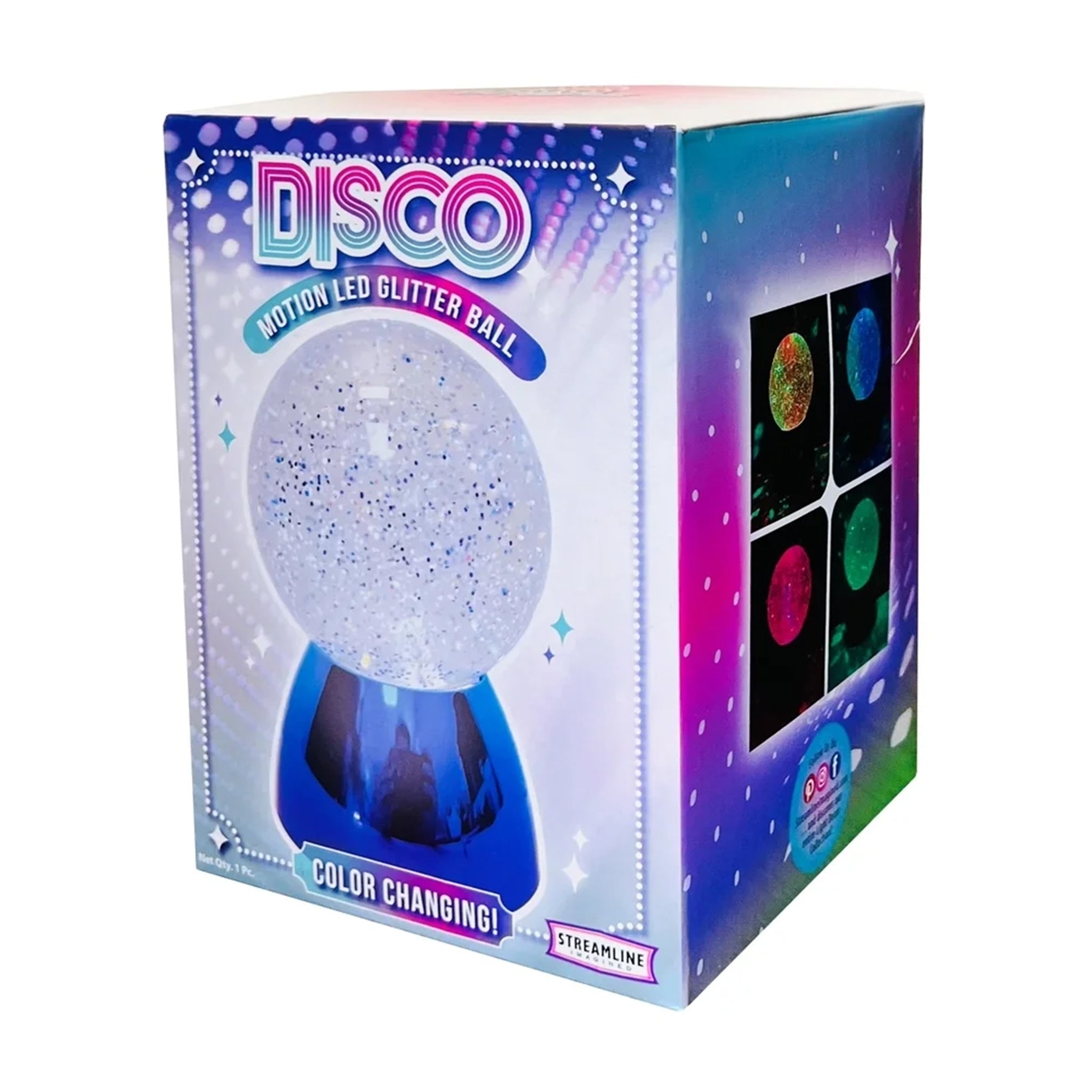 Motion Color Changing LED Glitter Ball - Denny's