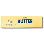 Salted butter squishy on white background