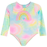 1pc Rainbow Rashguard Bathing Suit