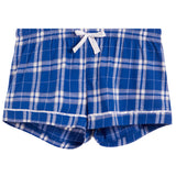 Junior Flannel Short Royal Silver Plaid