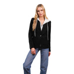 Avery Vegan Stripe Hooded Blazer - Denny's