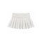 White eyelet tennis skirt with a pleated elastic waistband, shown flat on a white background.