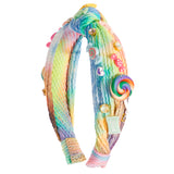 Neon Tie Dye Candy Charm Knot Headband
