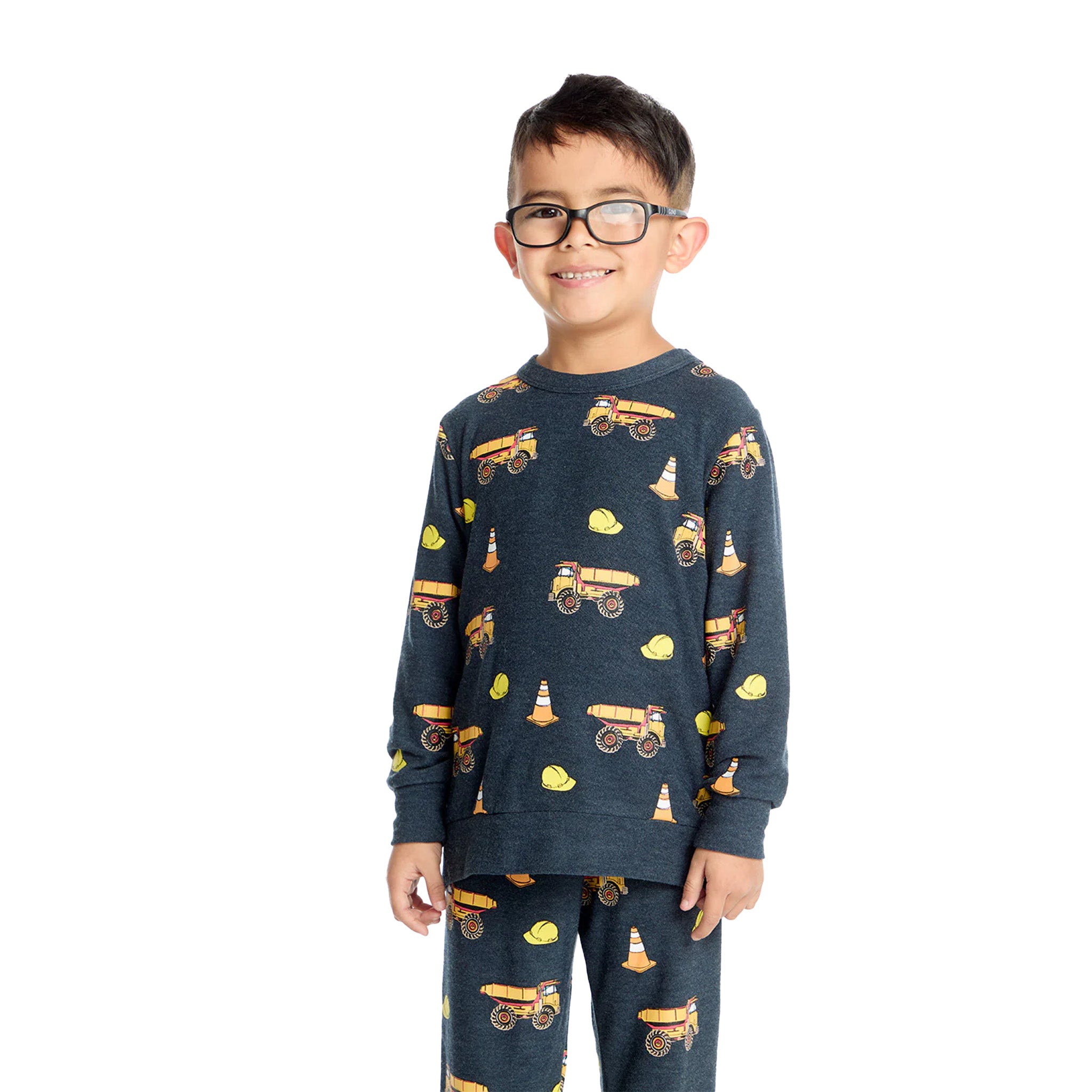 Construction Trucks Cozy Knit Sweatshirt - Denny's