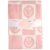 Checker Pink Smiley Blanket - Denny's