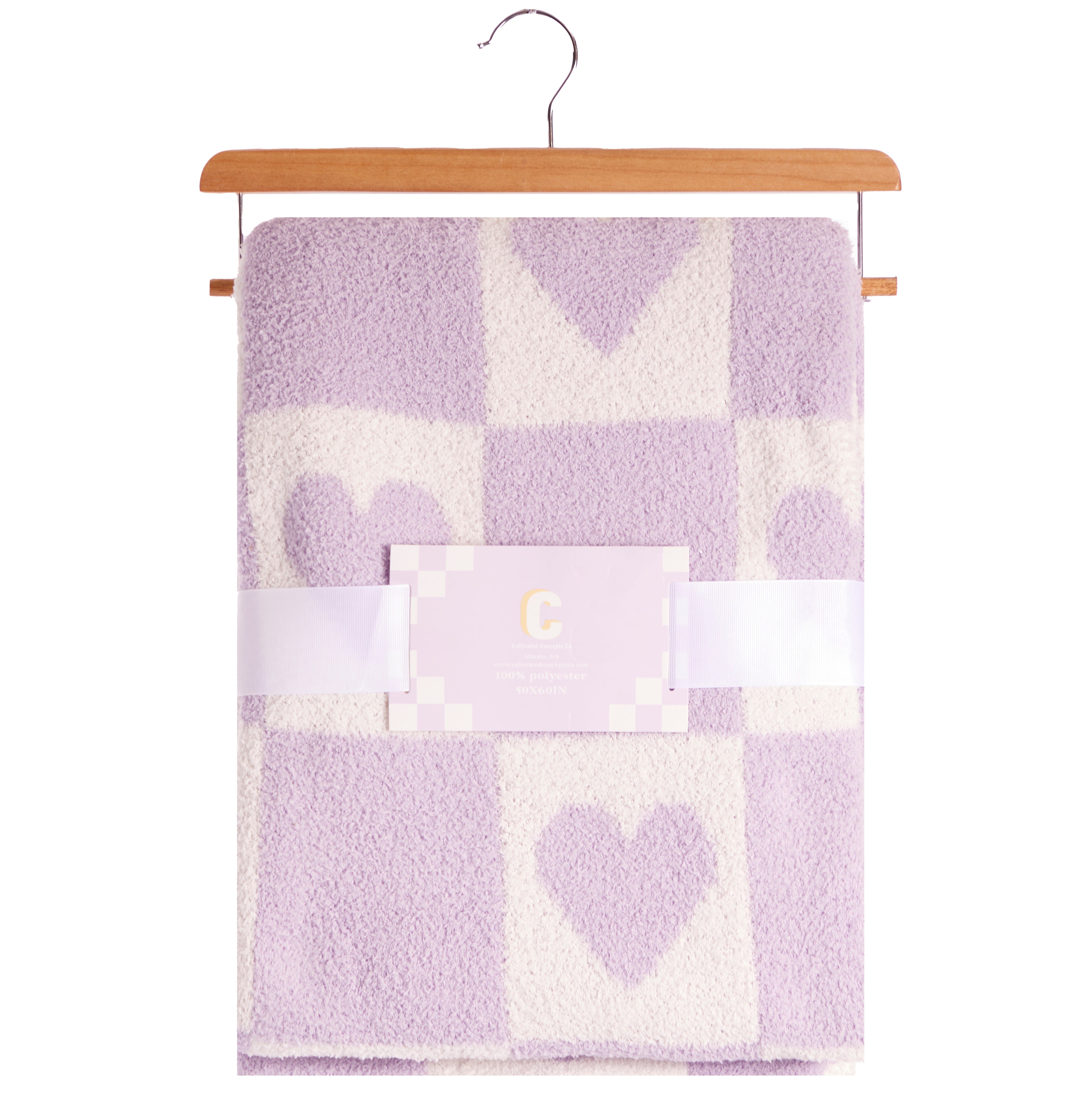 Checker Purple Heart Blanket - Denny's