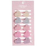 10 Pc Pearl Heart Claw Clips - Denny's