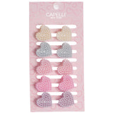 10 Pc Pearl Heart Claw Clips - Denny's