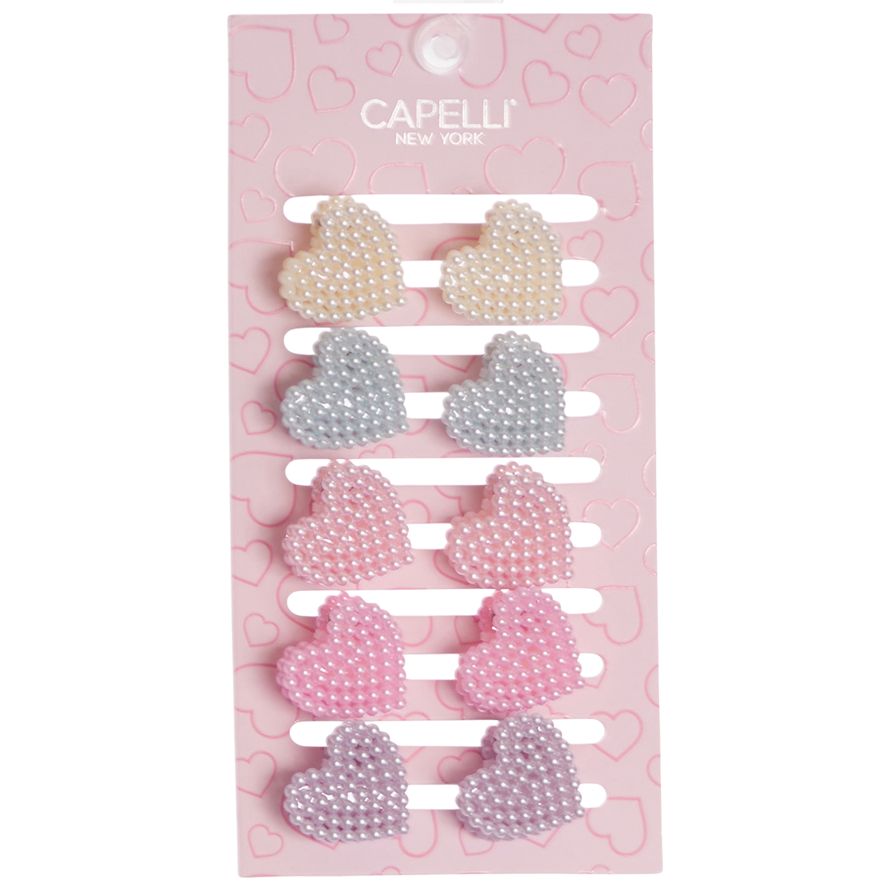 10 Pc Pearl Heart Claw Clips - Denny's